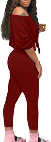 img 3 attached to Cailami Women'S Sexy 2 Piece Outfits Tie Up Crop Top Bodycon Club Jumpsuit Pants Set