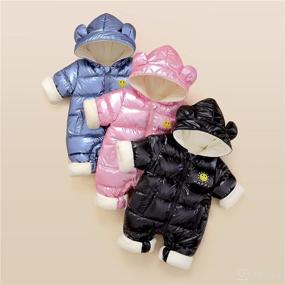 img 2 attached to Baby Girls Boys Winter Puffer Down Jacket Hooded Snowsuit Romper Outwear - JELEUON