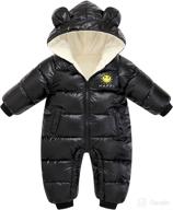 baby girls boys winter puffer down jacket hooded snowsuit romper outwear - jeleuon logo