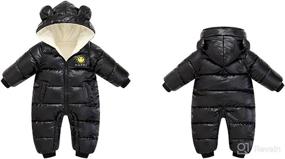 img 3 attached to Baby Girls Boys Winter Puffer Down Jacket Hooded Snowsuit Romper Outwear - JELEUON