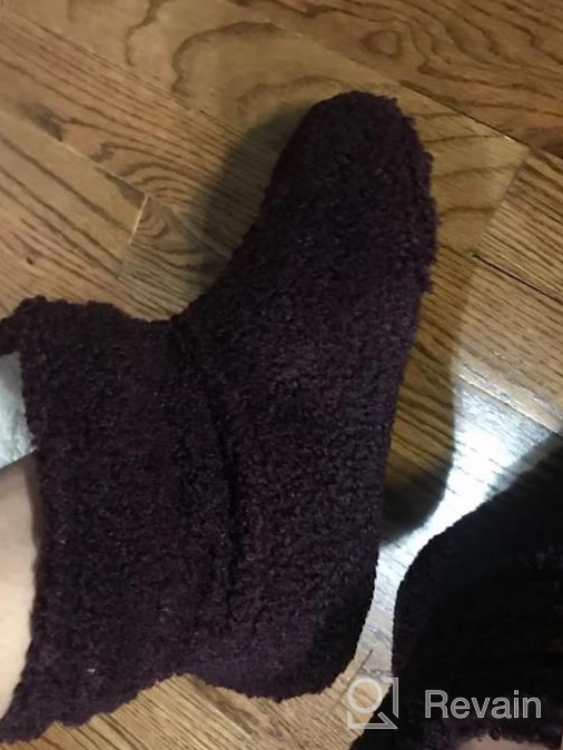 img 1 attached to 👢 LongBay Women's Cozy Fur Bootie Slippers with Curly Fleece Lining, Plush Memory Foam, and Comfy House Shoes review by Drake Burroughs