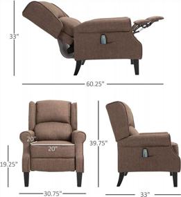 img 2 attached to Warm & Comfortable: HOMCOM Heated Massage Recliner Wingback Chair In Brown