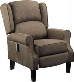 img 4 attached to Warm & Comfortable: HOMCOM Heated Massage Recliner Wingback Chair In Brown