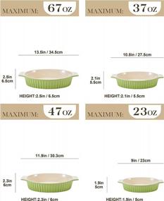 img 3 attached to MALACASA Porcelain Baking Pans Set Of 4 - Perfect For Oven, Casserole Dish & Lasagna Pan Cooking Cake Kitchen (9"/10.8"/11.9"/13.5") Series BAKE.BAKE - Green.
