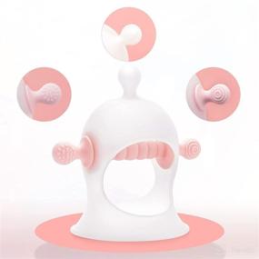 img 1 attached to 🍼 SPRACT Baby Teething Toys - Never-Drop Silicone Teethers for Babies 0-6 Months & 6-12 Months - Sucking Needs Pacifier for Breastfeeding - Clear Pink