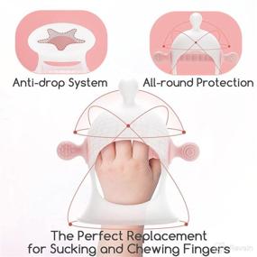 img 2 attached to 🍼 SPRACT Baby Teething Toys - Never-Drop Silicone Teethers for Babies 0-6 Months & 6-12 Months - Sucking Needs Pacifier for Breastfeeding - Clear Pink
