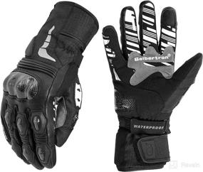 img 4 attached to 🧤 XS Black Seibertron SPW-2 Carbon Fiber Hard Knuckle Waterproof Touchscreen Leather Motorcycle Gloves