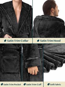 img 1 attached to Men'S Hooded Fleece Robe, Plush Warm Spa Long Bathrobe With Hood - PAVILIA