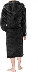 img 3 attached to Men'S Hooded Fleece Robe, Plush Warm Spa Long Bathrobe With Hood - PAVILIA