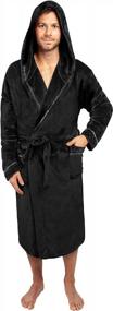 img 4 attached to Men'S Hooded Fleece Robe, Plush Warm Spa Long Bathrobe With Hood - PAVILIA