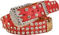 👢 shop stylish western cowgirl rhinestone studded designer women's accessories for belts logo