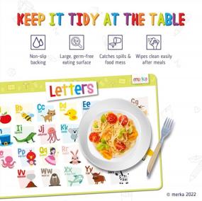 img 1 attached to Interactive Alphabet Learning Placemat For Toddlers: Non-Slip, Reusable Educational Tool With Fun Activities For Dining & Kitchen Tables - Perfect For Kids Ages 2-4, By Merka