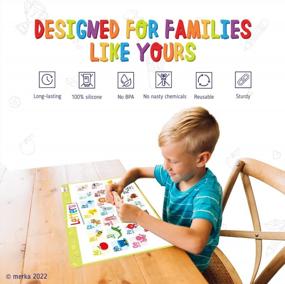img 2 attached to Interactive Alphabet Learning Placemat For Toddlers: Non-Slip, Reusable Educational Tool With Fun Activities For Dining & Kitchen Tables - Perfect For Kids Ages 2-4, By Merka