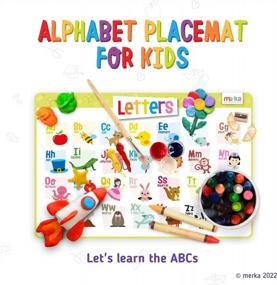 img 3 attached to Interactive Alphabet Learning Placemat For Toddlers: Non-Slip, Reusable Educational Tool With Fun Activities For Dining & Kitchen Tables - Perfect For Kids Ages 2-4, By Merka