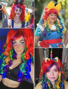 img 3 attached to ColorGround Long Curly Cosplay Wig With 2 Ponytails(Rainbow Color)