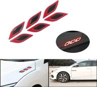 2pcs car reflective sticker fender hood protection (red) logo
