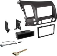 🔌 american international double din complete dash kit for 2006-2011 honda civic, antenna adapter & wiring harness - dark metallic grey (honk838dcp) logo