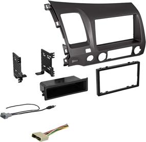 img 1 attached to 🔌 American International Double DIN Complete Dash Kit for 2006-2011 Honda Civic, Antenna Adapter & Wiring Harness - Dark Metallic Grey (HONK838DCP)