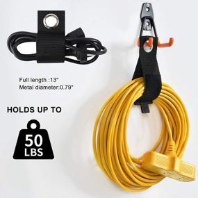 img 1 attached to AOBEN 24-Pack Heavy Duty Garage Hooks Organizer - Anti-Slip Double Wall Storage Hooks For Ladders, Power Tools, Bikes, Ropes And More With Bonus Holder Strap - Vibrant Orange