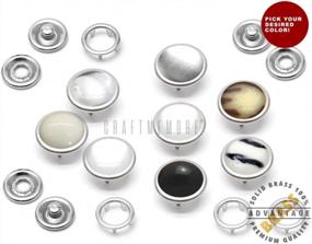 img 3 attached to Upgrade Your Western Clothing With CRAFTMEMORE Pearl Snaps Fasteners - 20 Sets Of 12Mm Cloudy White Buttons With Silver Brass Rim Setting