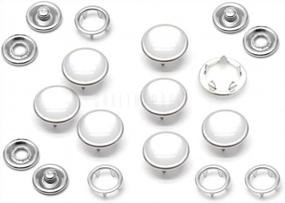 img 4 attached to Upgrade Your Western Clothing With CRAFTMEMORE Pearl Snaps Fasteners - 20 Sets Of 12Mm Cloudy White Buttons With Silver Brass Rim Setting
