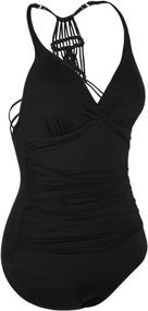 img 3 attached to Hilor Shirred Swimsuits Macrame Swimwear Women's Clothing ~ Swimsuits & Cover Ups