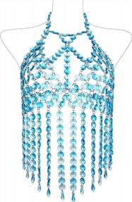 img 4 attached to Бюстгальтер ручной работы с кристаллами на цепочке - потрясающие женские модные ремни для вечеринок и рейвов