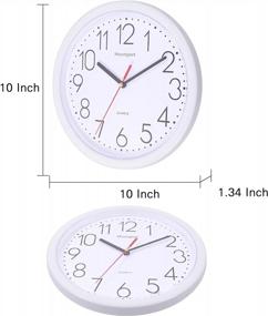 img 1 attached to Silent Non-Ticking Quartz Wall Clock For Living Room/Bedroom/Kitchen/Office/Classroom - Easy To Read And Battery Operated Moonport Design