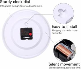 img 2 attached to Silent Non-Ticking Quartz Wall Clock For Living Room/Bedroom/Kitchen/Office/Classroom - Easy To Read And Battery Operated Moonport Design
