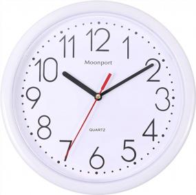 img 4 attached to Silent Non-Ticking Quartz Wall Clock For Living Room/Bedroom/Kitchen/Office/Classroom - Easy To Read And Battery Operated Moonport Design
