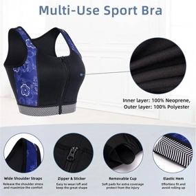 img 2 attached to Women'S High Impact Workout Sports Bra W/ Front-Zipper & Wirefree Support - CtriLady Fitness Top Vest