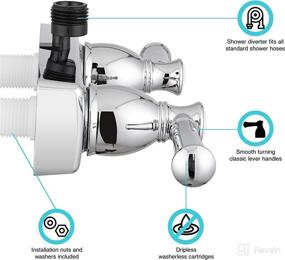 img 3 attached to 💧 Dura Faucet DF-SA100L-CP: Chrome RV Shower Faucet Valve Diverter with Hot/Cold Handles - Efficient and Durable!