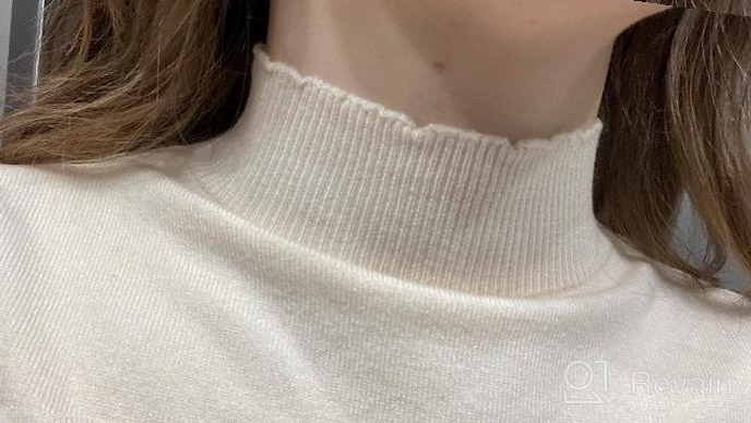 img 1 attached to Anbenser Women’S Short Sleeve Mock Pullover Sweater Knit Jersey Top Slim Fit review by Doug Nelson