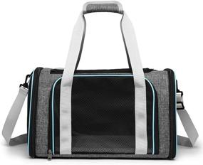 img 3 attached to H.S.C PET Cats Soft-Sided Carriers: Lightweight Travel Bag for Puppies, Small Dogs, and Cats - Ventilated, with Mesh Windows (Light Blue)