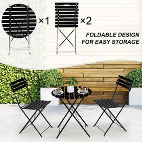 img 1 attached to Comfort In Style: ECOTOUGE 3-Piece Outdoor Patio Bistro Set – Foldable, Weather-Resistant & Perfect For Conversations!