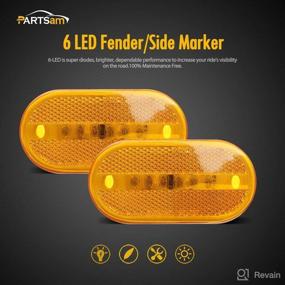 img 3 attached to 🚚 Partsam 4Pcs 4 Inch Oblong Trailer Amber Side Marker and Clearance Lights, 6 Diodes, 2x4 Sealed Surface Mount with Reflex Lens – Ideal for RV, Camper, Trucks, Van, Caravan – Rectangle Rectangular LED Lights