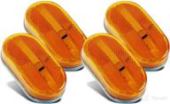 🚚 partsam 4pcs 4 inch oblong trailer amber side marker and clearance lights, 6 diodes, 2x4 sealed surface mount with reflex lens – ideal for rv, camper, trucks, van, caravan – rectangle rectangular led lights логотип