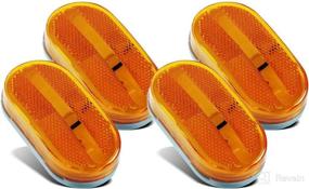 img 4 attached to 🚚 Partsam 4Pcs 4 Inch Oblong Trailer Amber Side Marker and Clearance Lights, 6 Diodes, 2x4 Sealed Surface Mount with Reflex Lens – Ideal for RV, Camper, Trucks, Van, Caravan – Rectangle Rectangular LED Lights