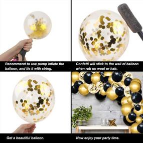 img 2 attached to Balloons Party Garland Decorations Kit - JIGUOOR 120Pcs Black And Gold Latex Balloon Wedding Birthday Decoration With Tape Strip & Dot Glue