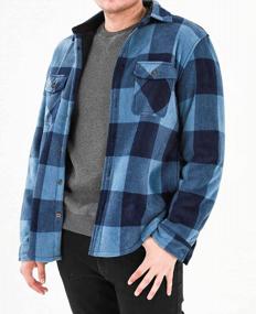 img 1 attached to Men'S Warm Sherpa Flannel Shirt Jacket Heavy Fleece Lined Plaid Button Up Jackets