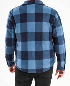 img 2 attached to Men'S Warm Sherpa Flannel Shirt Jacket Heavy Fleece Lined Plaid Button Up Jackets