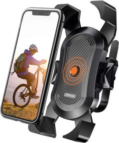 img 4 attached to 🚲 Joyroom Bike Phone Mount - Secure Lock & Bicycle Cell Phone Holder for Mountain Bike Handlebar - Compatible with Most 4-6.5 Inch Smartphones - Motorcycle Phone Mount