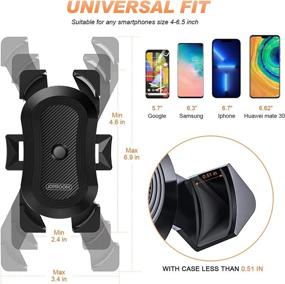 img 1 attached to 🚲 Joyroom Bike Phone Mount - Secure Lock & Bicycle Cell Phone Holder for Mountain Bike Handlebar - Compatible with Most 4-6.5 Inch Smartphones - Motorcycle Phone Mount
