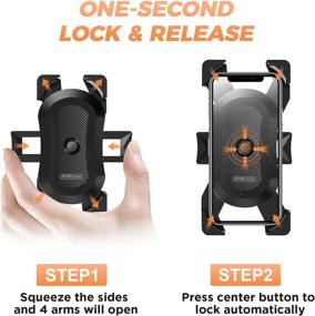 img 3 attached to 🚲 Joyroom Bike Phone Mount - Secure Lock & Bicycle Cell Phone Holder for Mountain Bike Handlebar - Compatible with Most 4-6.5 Inch Smartphones - Motorcycle Phone Mount