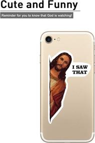 img 2 attached to 🤣 Hilarious REMOCH I Saw That, Jesus Vinyl Decal Car Stickers - 2 Pack (3 inch)