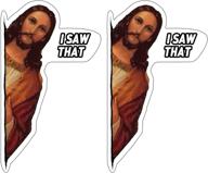 🤣 hilarious remoch i saw that, jesus vinyl decal car stickers - 2 pack (3 inch) логотип