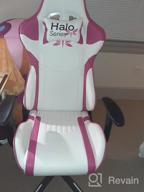img 1 attached to JUMMICO Halo Series Racing And Gaming Chair - Specialty Ergonomic Design, Adjustable, Comfortable Swivel Computer Chair With Headrest And Lumbar Support In Blue And Plum Red review by Jason Vigen
