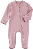 aablexema cotton footie pajamas with mitten cuffs - unisex newborn infant 2-way zipper footed onesies логотип
