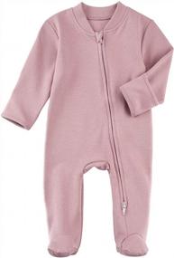 img 4 attached to Aablexema Cotton Footie Pajamas with Mitten Cuffs - Unisex Newborn Infant 2-Way Zipper Footed Onesies