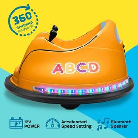 img 3 attached to Kidzone 12V 2-Speeds Electric Ride On Bumper Car For Kids & Toddlers 1.5 - 5 Years Old, DIY Sticker Baby Bumping Toy Gifts W/Remote Control, LED Lights, Bluetooth & 360 Degree Spin, ASTM Certified